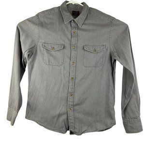 Untuckit Men's Gray Long Sleeve Button Up Shirt Slim Fit Large Lg